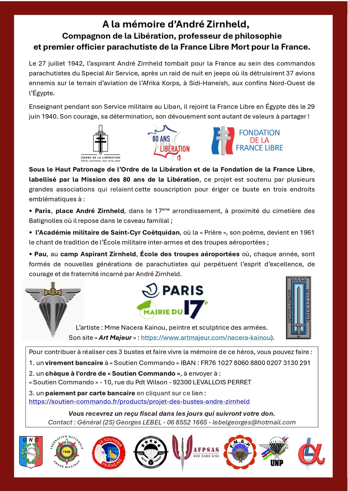 André Zirnheld Busts Project (tax-deductible donation)