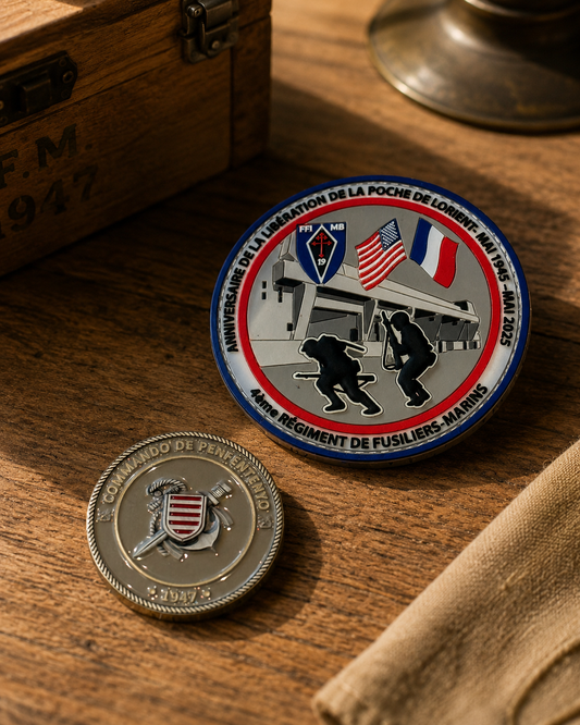 Pack Patch 80e anniversaire de la Libération de Lorient + Coin commémoratif numéroté - Commando de Penfentenyo