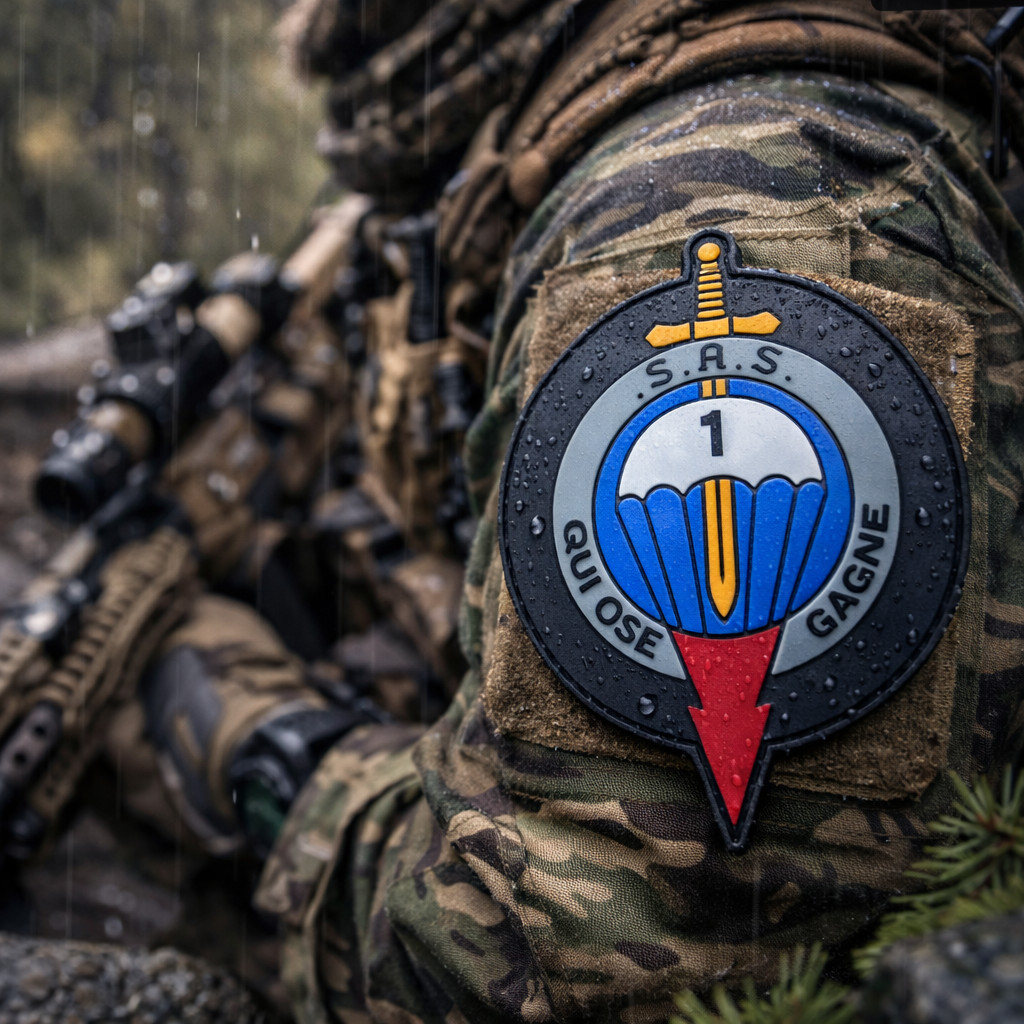 NOUVEAU Patch PVC officiel 1er RPIMa (SAS-QUI OSE GAGNE)