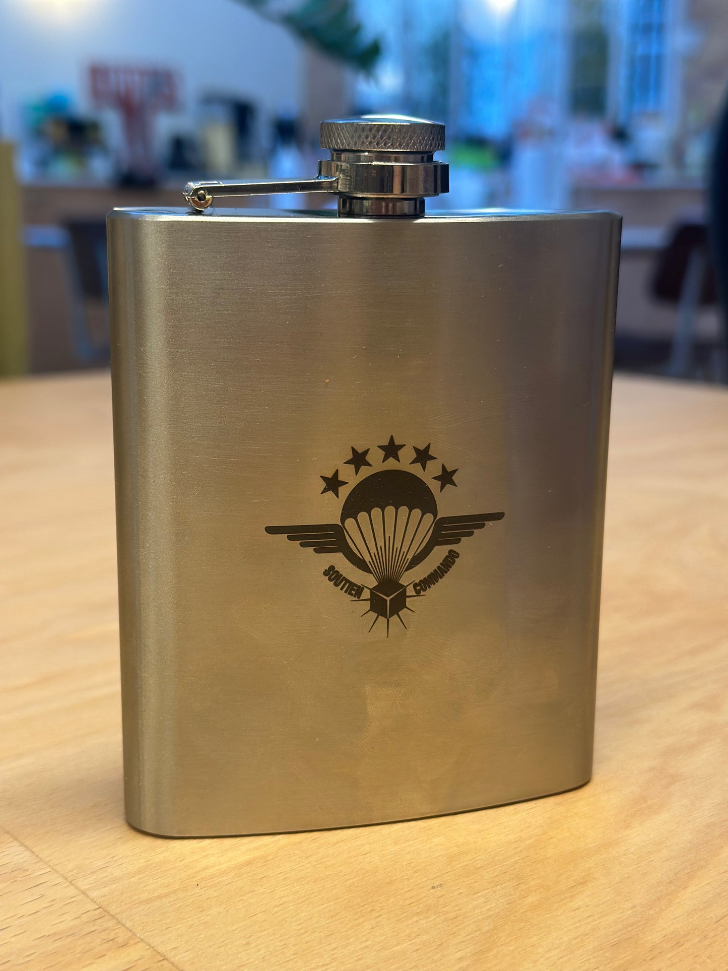 Stainless Steel Hip Flask Commando Support