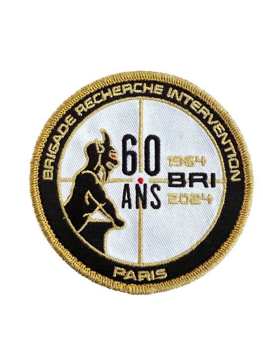 Nouveau Patch officiel BRI 60 ans brodé blanc/doré