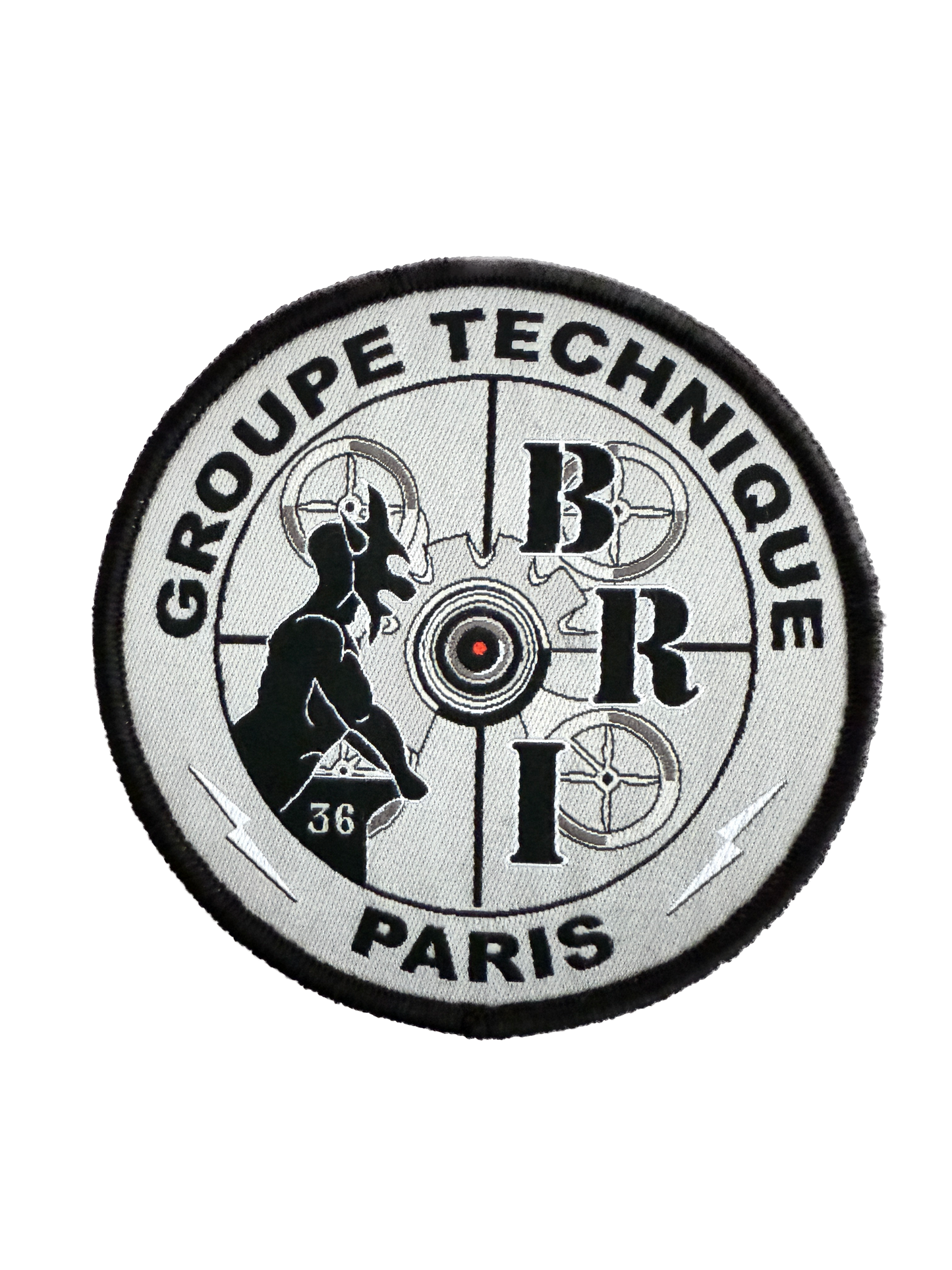 Nouveau Patch officiel BRI "Groupe technique" Tissu Noir/gris