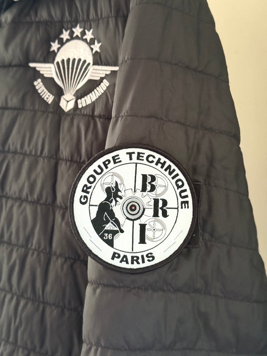 Nouveau Patch officiel BRI "Groupe technique" Tissu Noir/gris