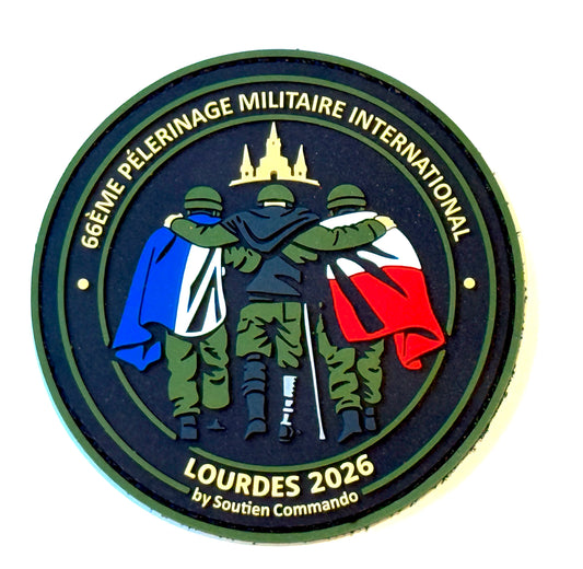 Patch PVC 66ème Pélerinage Militaire International (PMI) Lourdes 2026