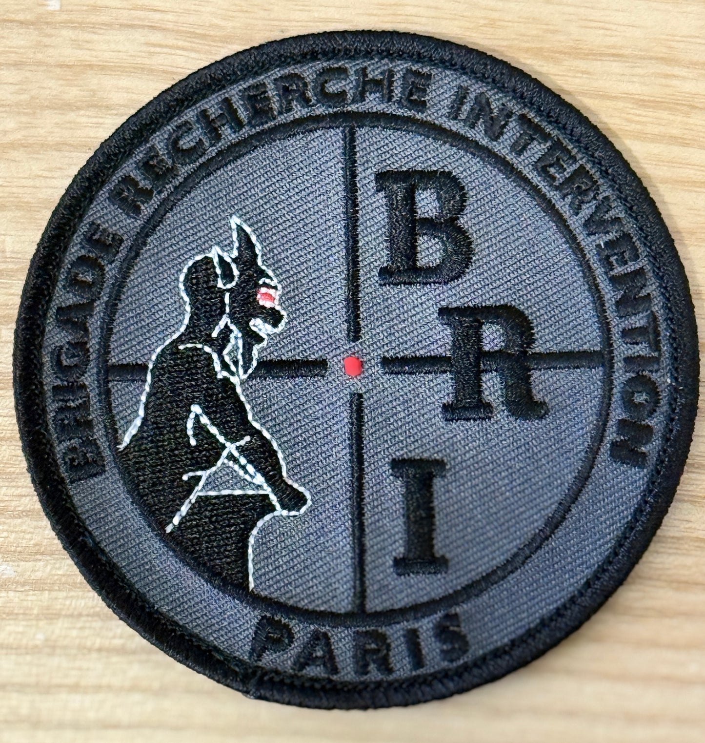 Patch officiel BRI brodé Gris/Noir
