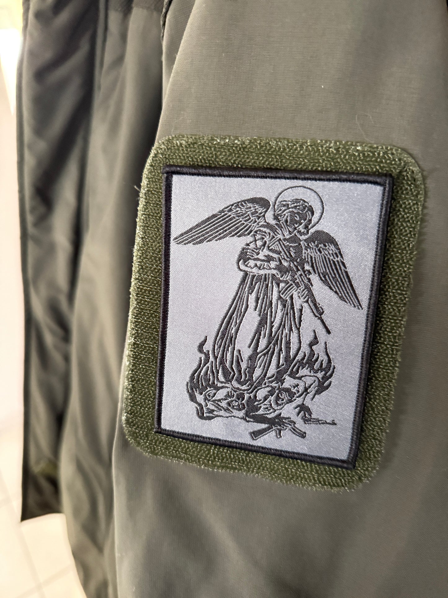 Patch Archange Saint-Michel Gris/Noir