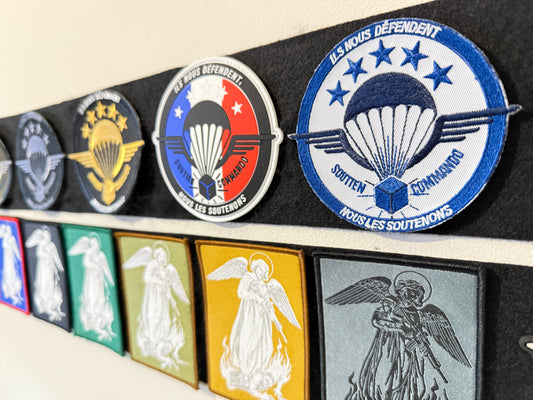 Patch Archange Saint-Michel tissu Gris clair/blanc