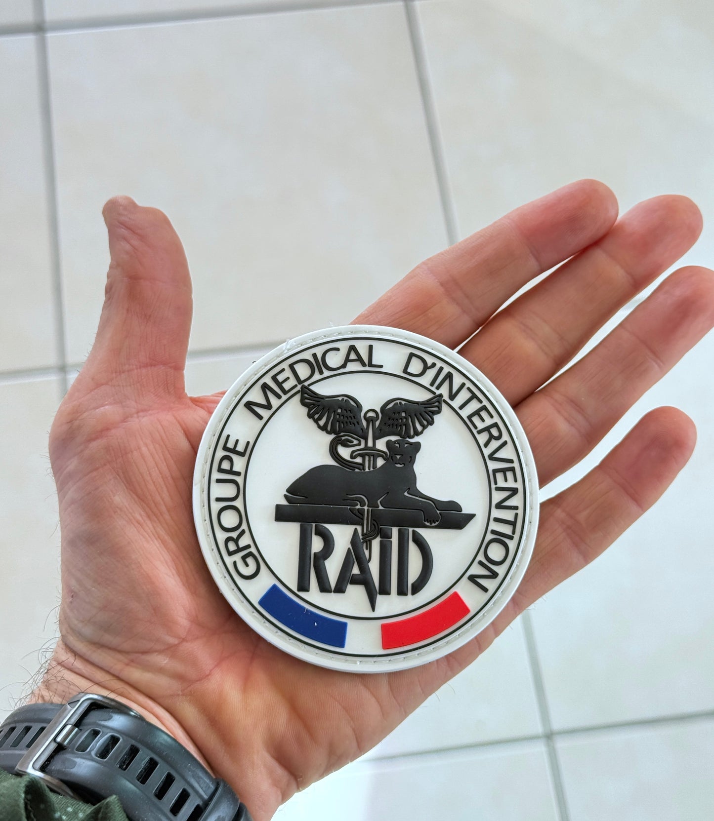 Patch RAID officiel Groupe Medical Intervention BLANC (PVC)