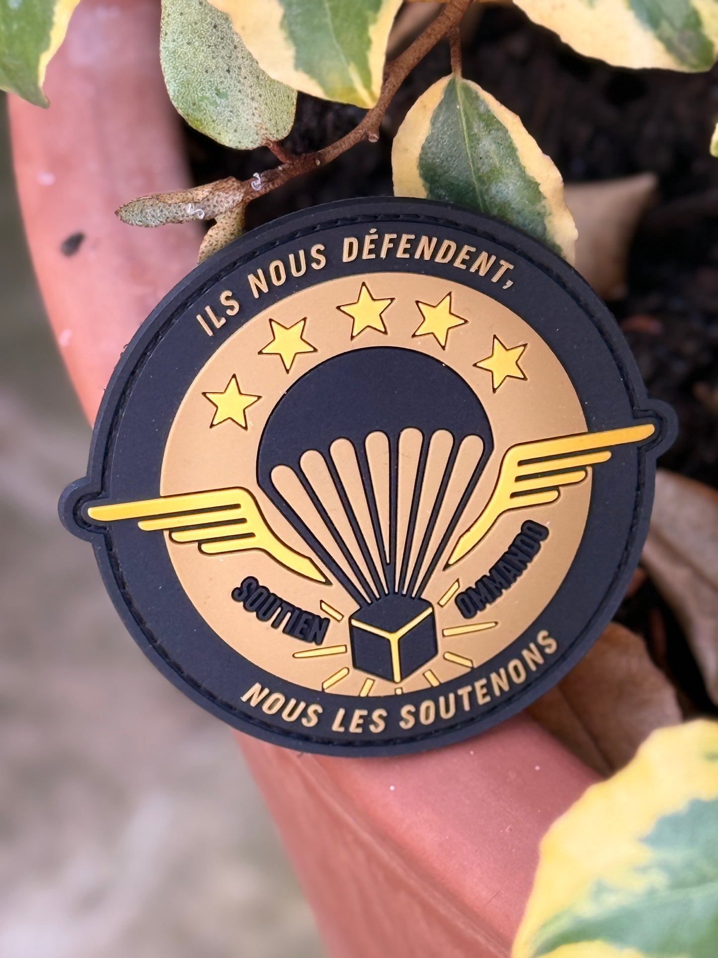 NOUVEAU Patch PVC Soutien commando (sable)
