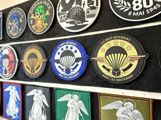 PACK 3 Patch PVC Soutien commando (Bleu, Kaki et Sable)