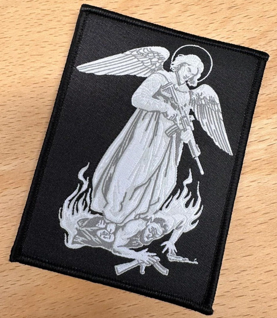 Patch Archange Saint-Michel Noir tissu