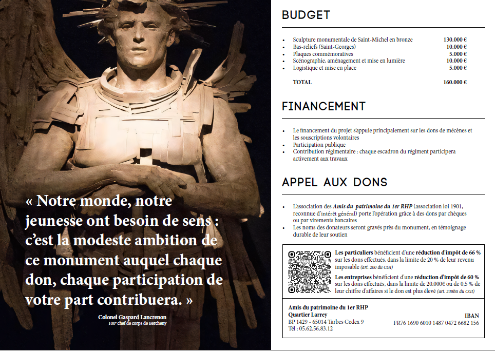 Don déductible des impôts ((au profit du projet de la statue de Saint-Michel)