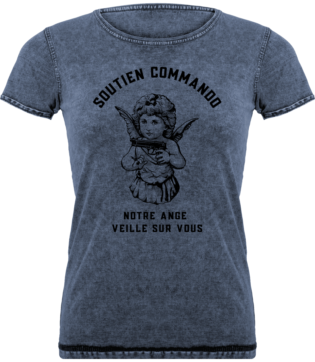 T-Shirt Délavé Femme - Ange Soutien Commando