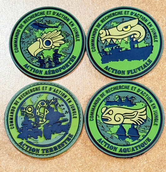 Collection 4 patchs CRAJ (Commando de Recherche et d'Action en Jungle)