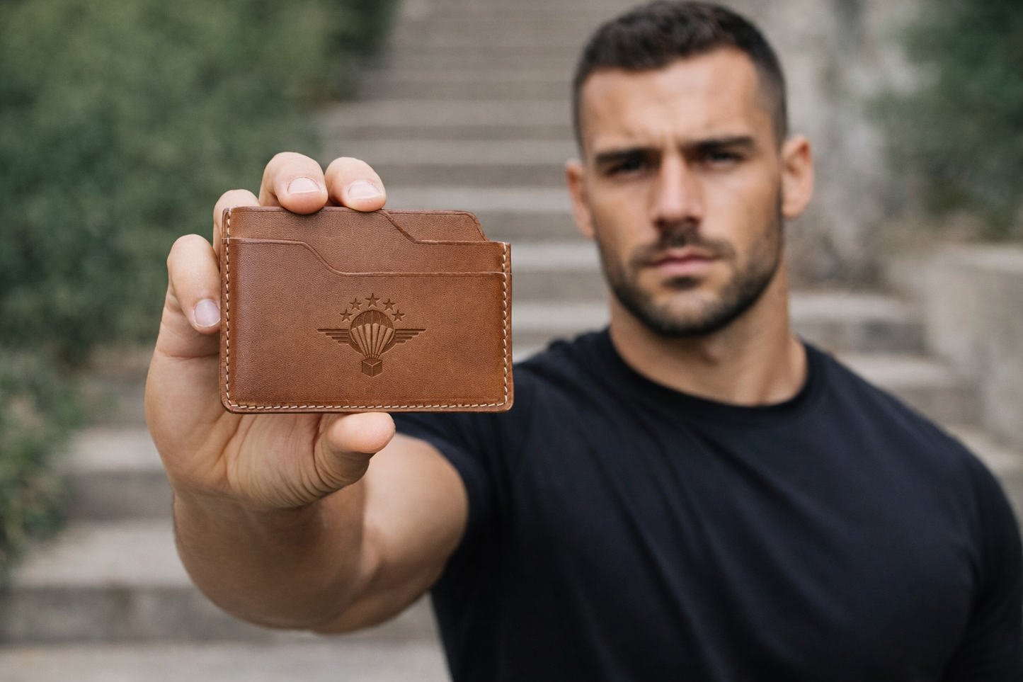 Porte-cartes artisanal cuir pleine fleur fabriqué en France.