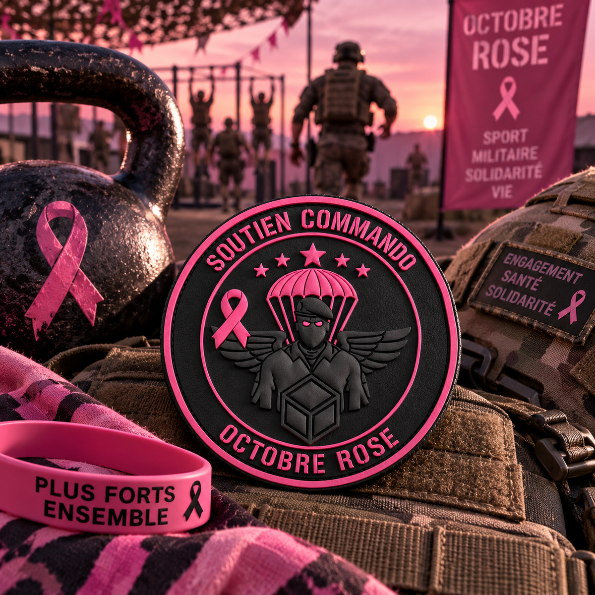 Patch Octobre Rose Soutien Commando