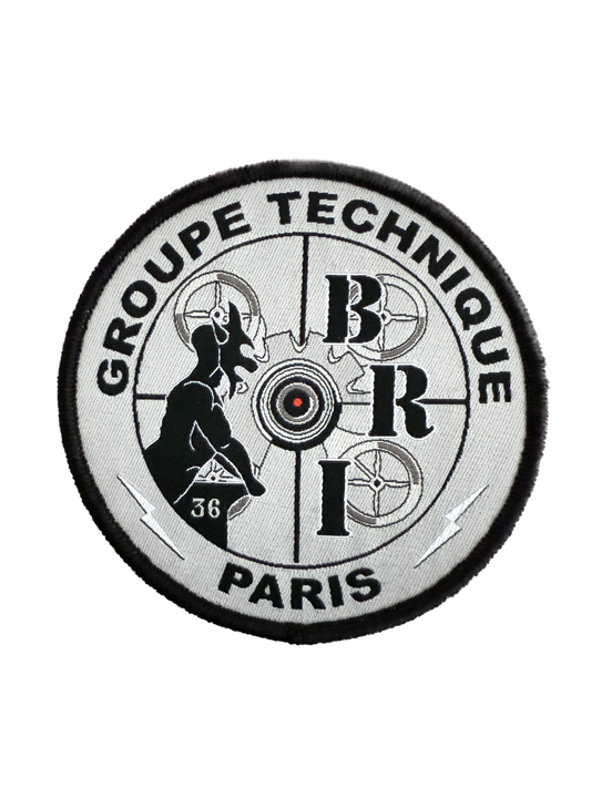 Nouveau Patch officiel BRI "Groupe technique" Tissu Noir/gris