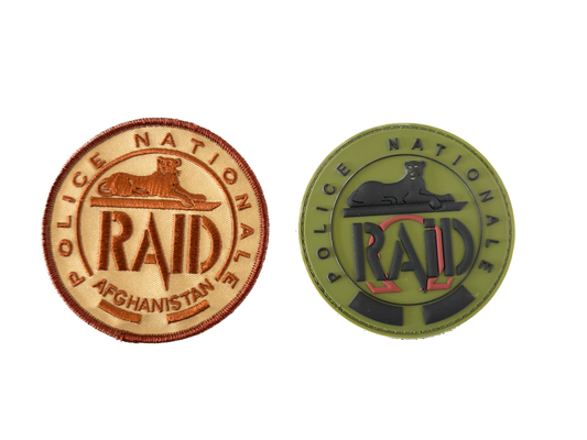 PACK 2 Patch officiel RAID (OMEGA vert PVC & AFGHANISTAN brodé)