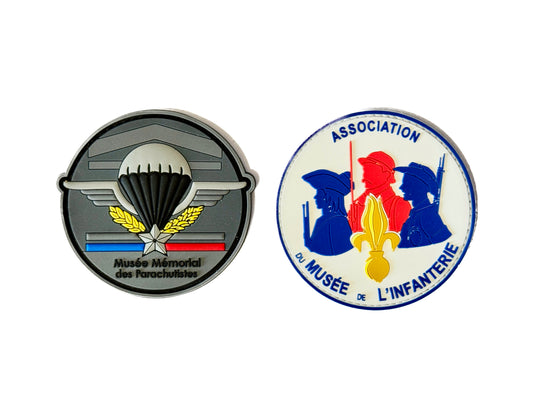 PACK 2 Patchs PVC "Musée" (Musée mémorial des parachutistes et musée de l'infanterie"