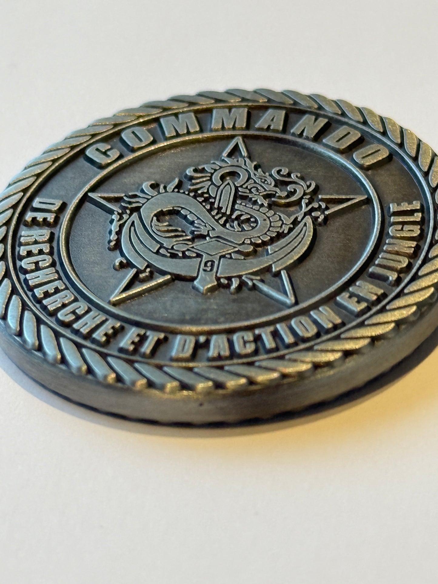 Coin CRAJ numéroté (Commando de Recherche et d'Action en Jungle)