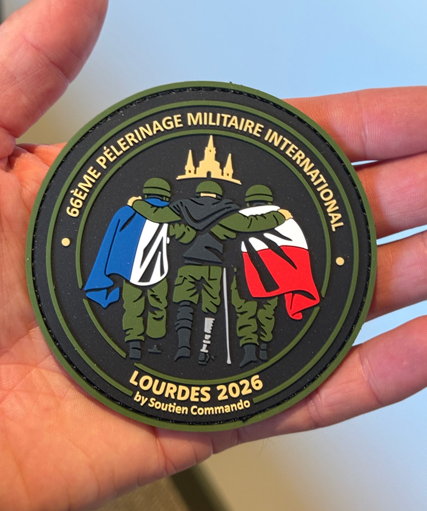 Patch PVC 66ème Pélerinage Militaire International (PMI) Lourdes 2026
