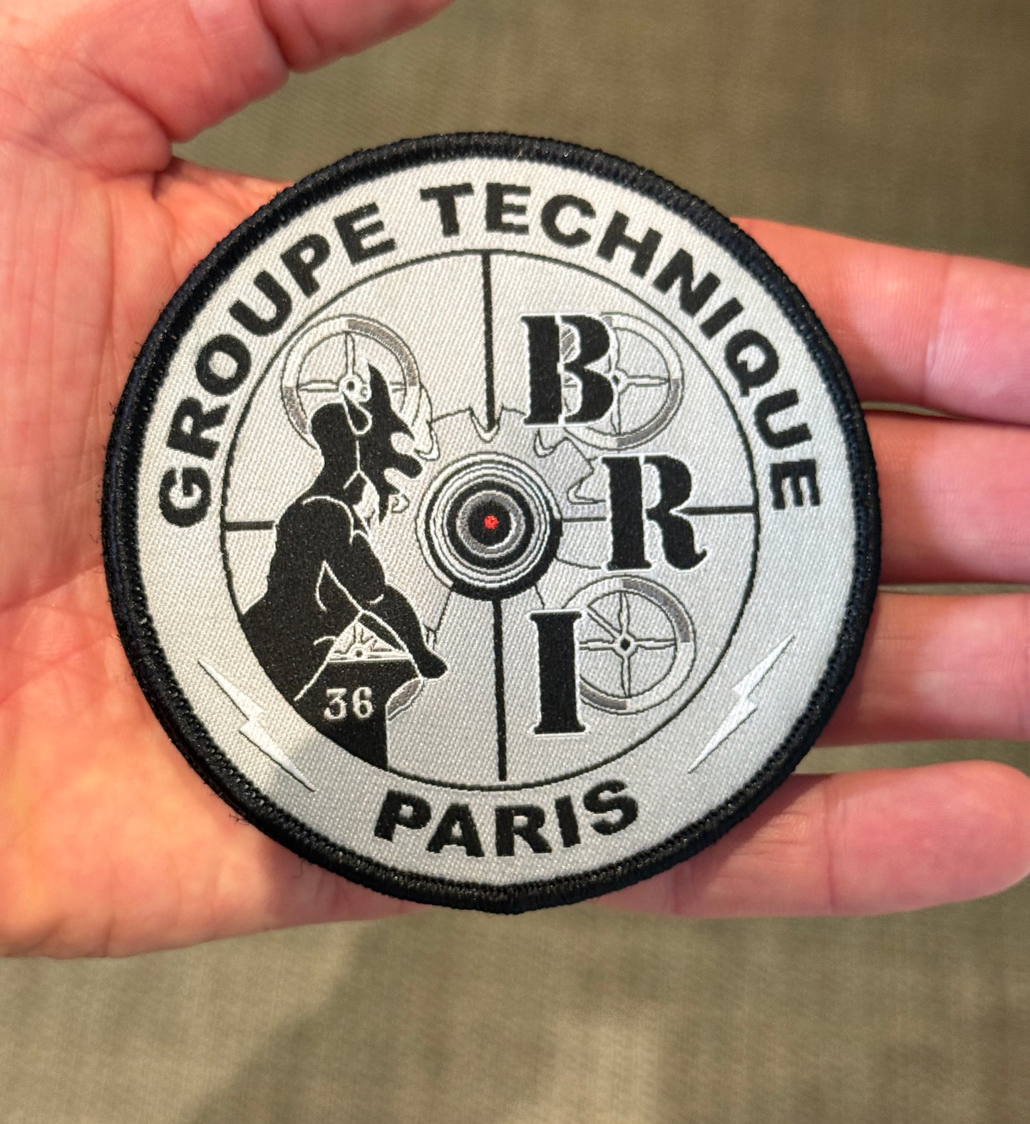 New Official BRI "Technical Group" Patch Black/Grey Fabric