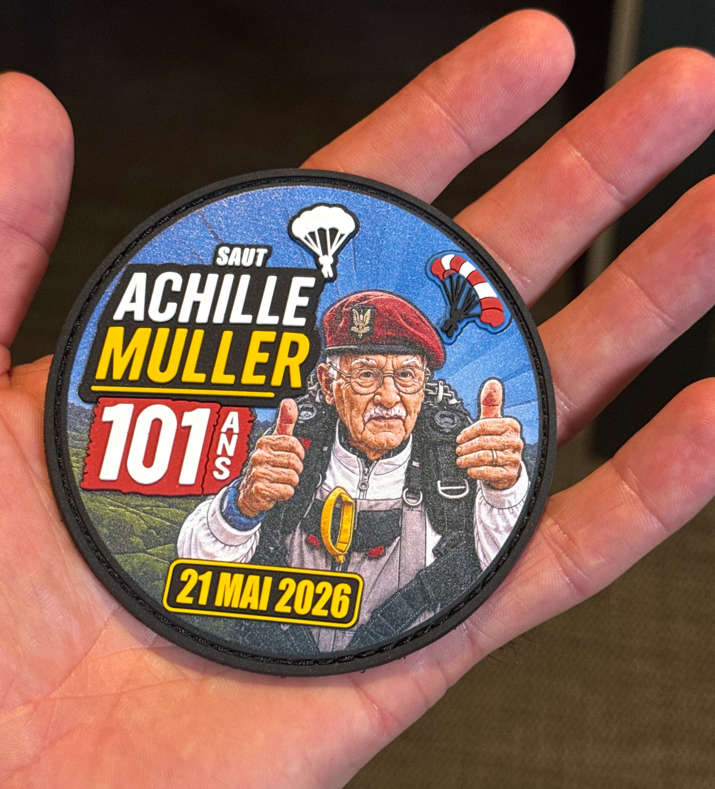Patch "saut d'Achille Muller 101 ans" série limitée.