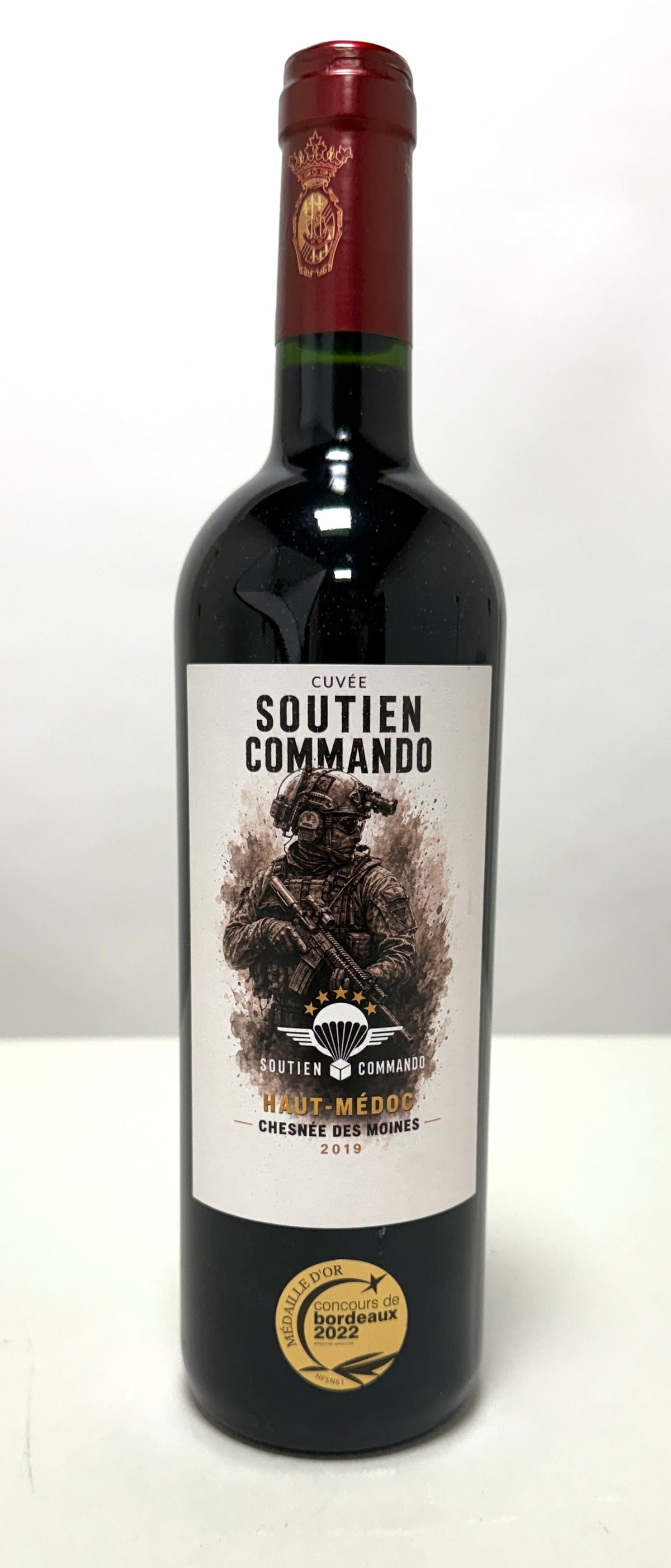 Bouteille de vin cuvée caritative Soutien Commando Haut Médoc (médaillé 2022)