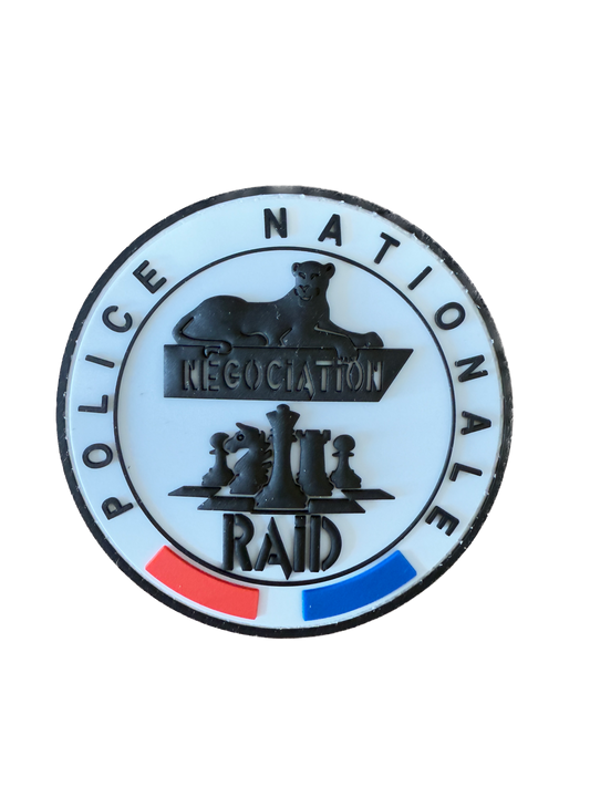 Patch officiel RAID Négociation blanc (PVC)