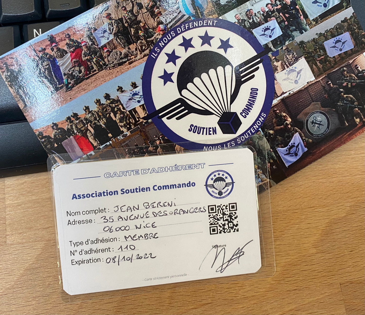 Adhésion Membre Soutien Commando (15€/mois)