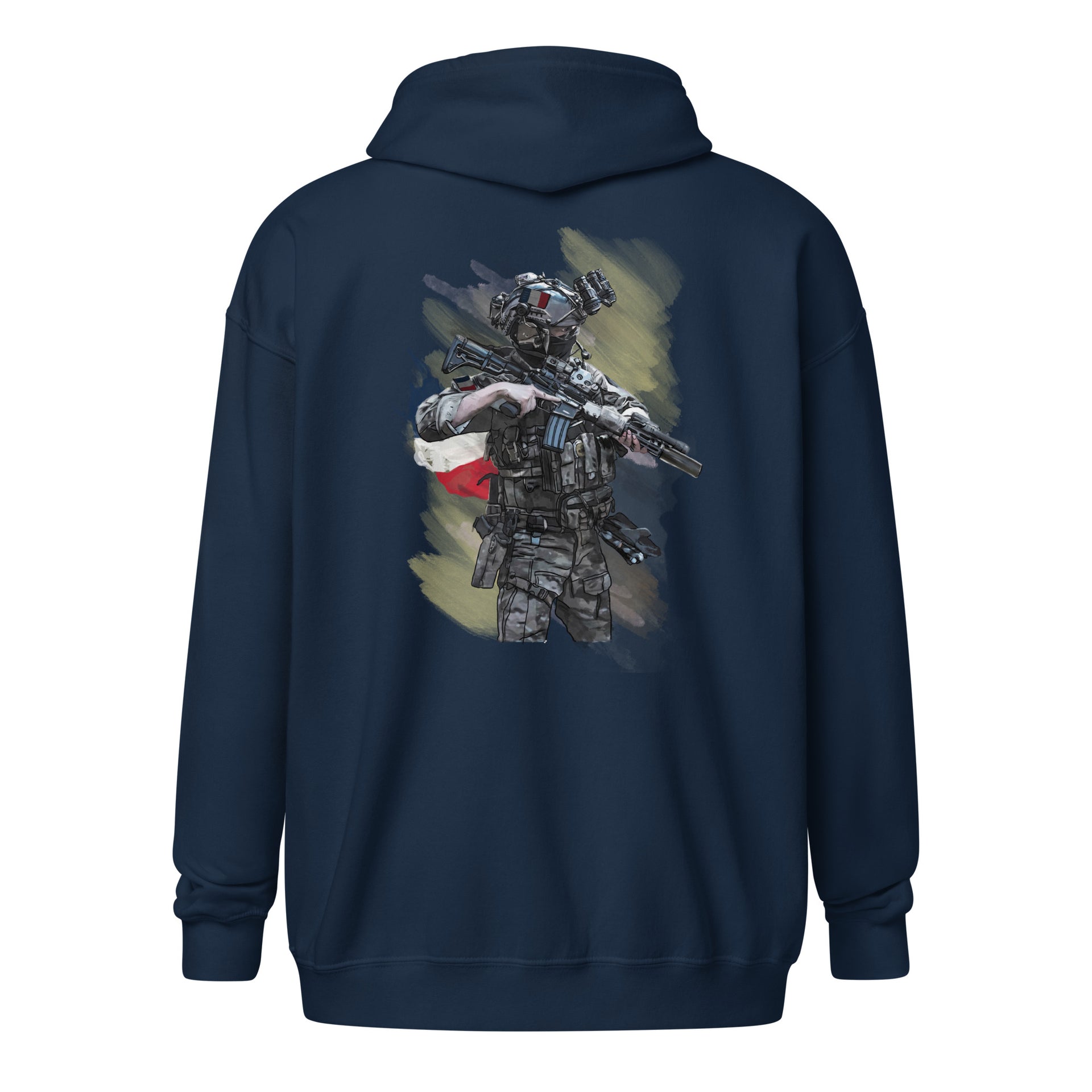 DESIGN - Sweat moulant à demi-fermeture éclair - Bleu marine foncé