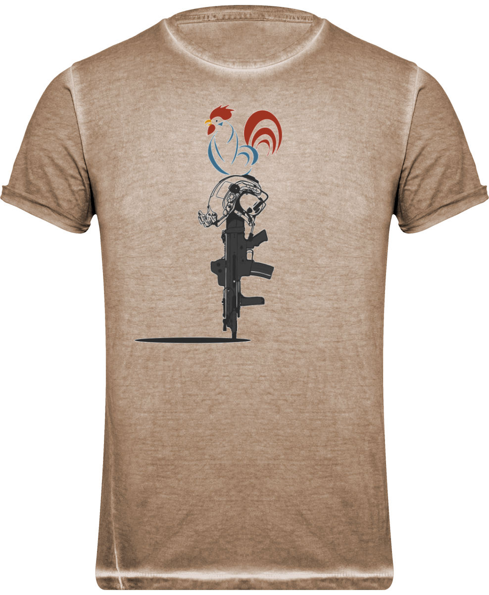 T-Shirt Délavé Homme - Grands Ducs - Coq