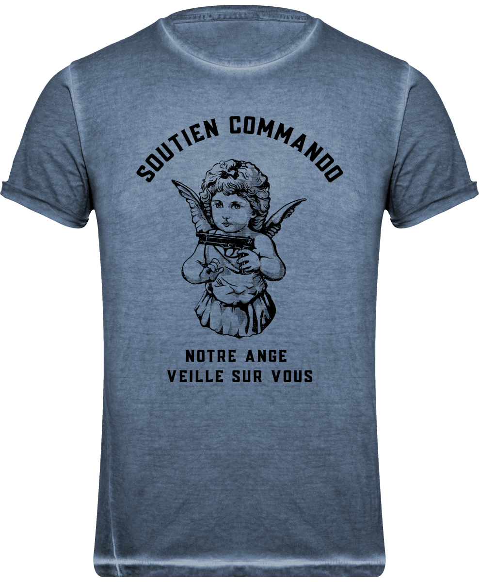 T-Shirt Délavé Homme - Ange Soutien Commando