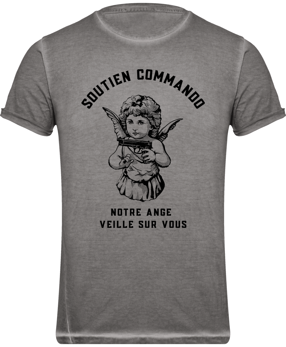T-Shirt Délavé Homme - Ange Soutien Commando